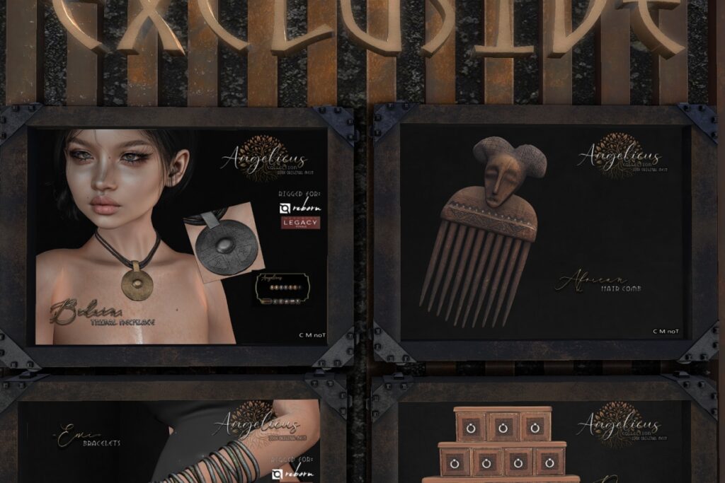 Beduin Tribal Necklace - Legacy/Reborn, L$250 | African Hair Comb, L$99