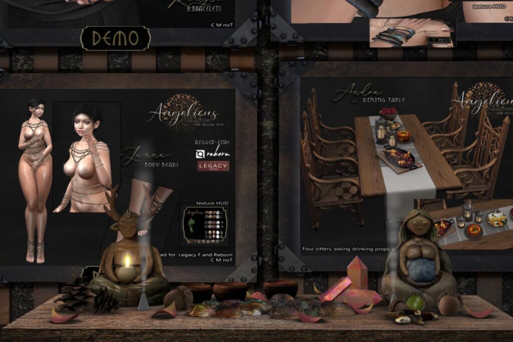 Jenna Body Beads - Legacy/Reborn, L$399 | Andra Dining Table, L$299