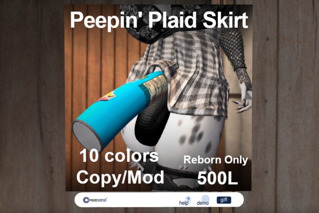 Peepin' Plaid Skirt - Reborn, L$500