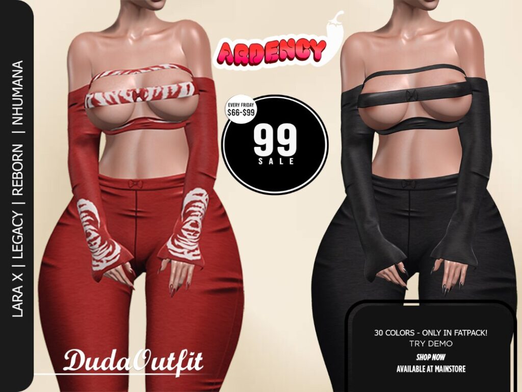 Duda Outfit - Legacy/MaitreyaX/Nhumana/Reborn	<a href="http://maps.secondlife.com/secondlife/Neith/159/188/3202" target="_blank">Teleport</a>