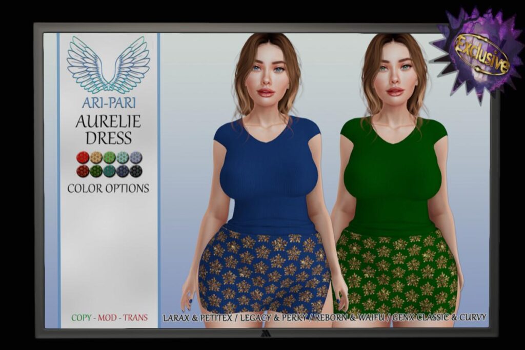 Aurelie Dress - Belleza/Legacy/MaitreyaX/Reborn/+mods, L$150