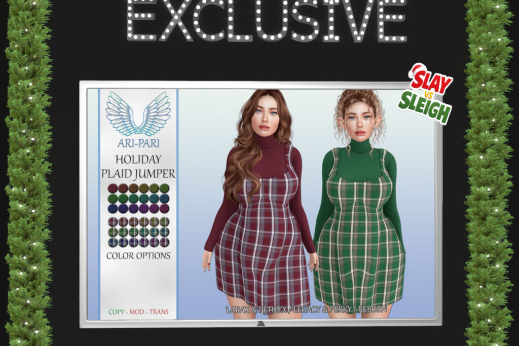 Holiday Plaid Jumper - Legacy/MaitreyaX/Reborn/+mods, L$250