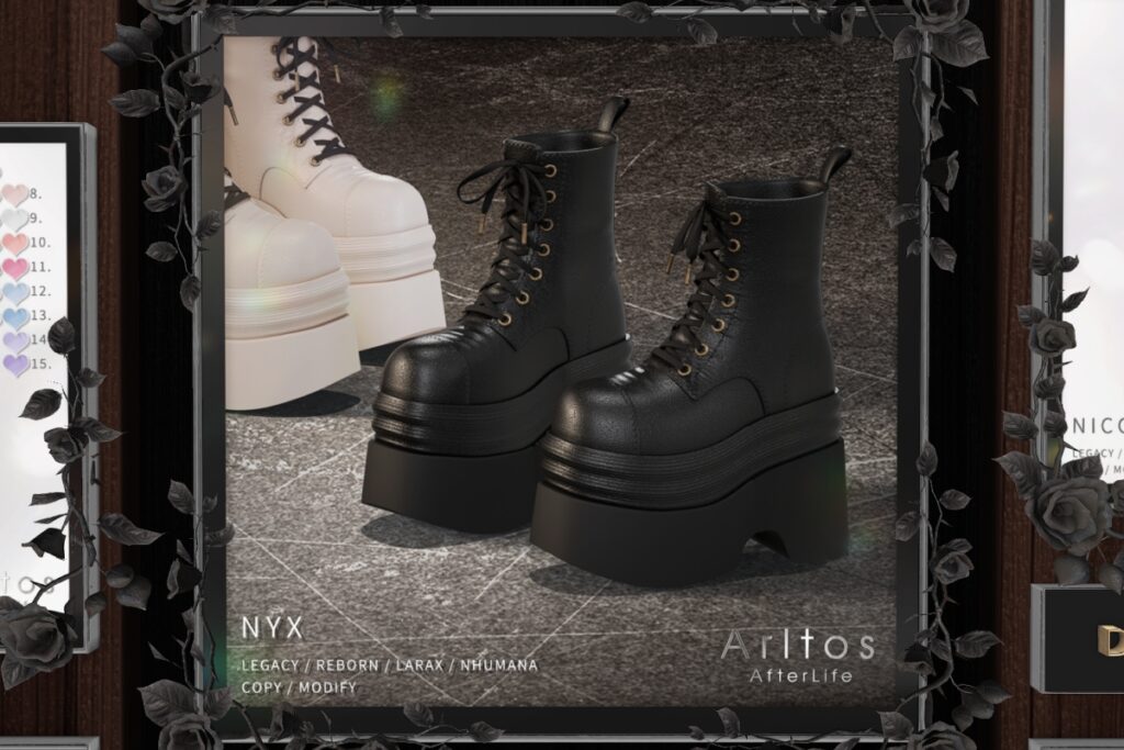 Nyx Boots - Legacy/MaitreyaX/Nhumana/Reborn, L$199 each/L$479 FP