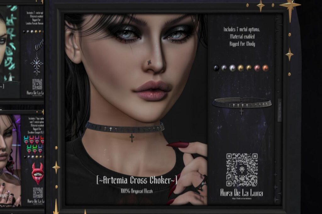 Artemia Cross Choker - Reborn, L$350