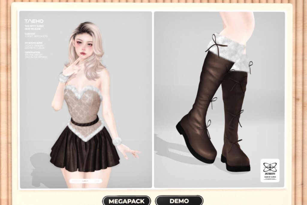 Taeko Corset, Skirt, &amp; Boots - Legacy/Maitreya/Reborn/+mods, L$259 each/L$1000 each FP/L$2599 MP