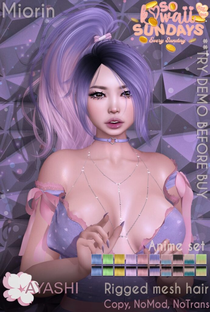 Miorin Hair	&lt;a href=&quot;http://maps.secondlife.com/secondlife/MagnetiS/191/128/10&quot; target=&quot;_blank&quot;&gt;Teleport&lt;/a&gt;