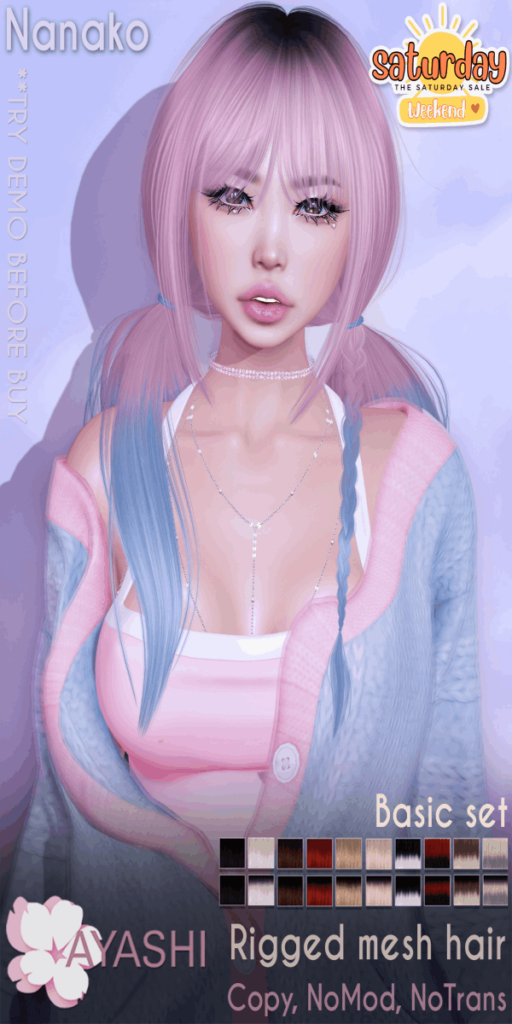 Nanako Hairstyle	&lt;a href=&quot;http://maps.secondlife.com/secondlife/MagnetiS/191/128/10&quot; target=&quot;_blank&quot;&gt;Teleport&lt;/a&gt;