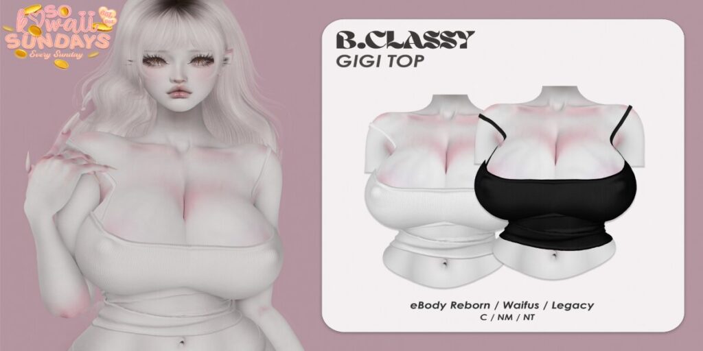 Gigi Top - Legacy/Reborn/+mods	&lt;a href=&quot;http://maps.secondlife.com/secondlife/Phoenix%20Paradise/67/84/1580&quot; target=&quot;_blank&quot;&gt;Teleport&lt;/a&gt;