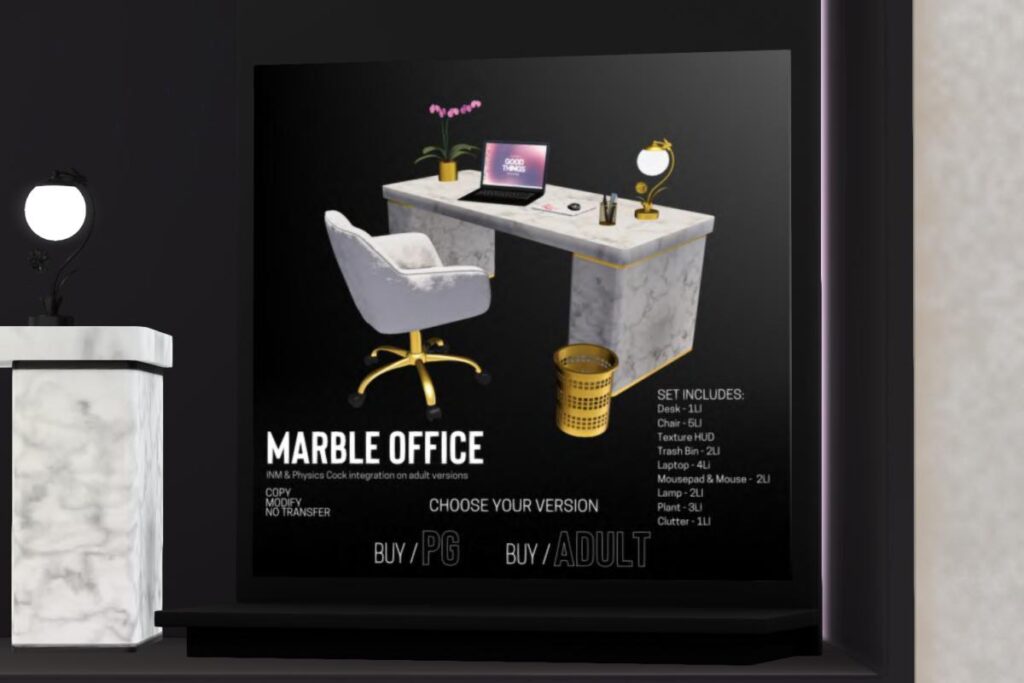 Marble Office, L$1099 PG/L$2099 Adult