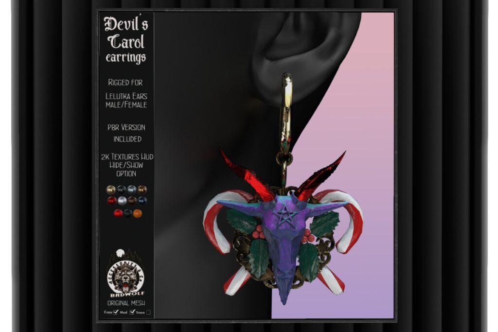 Devil&#039;s Carol Earrings - EvoX Ears F+M, L$350