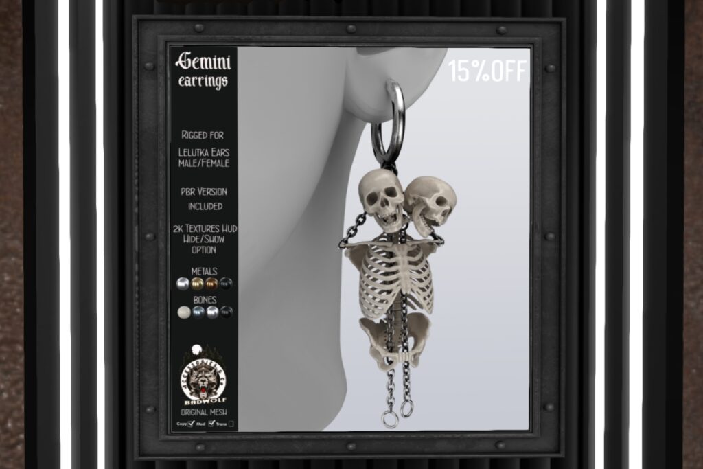 Gemini Earrings - EvoX, L$298