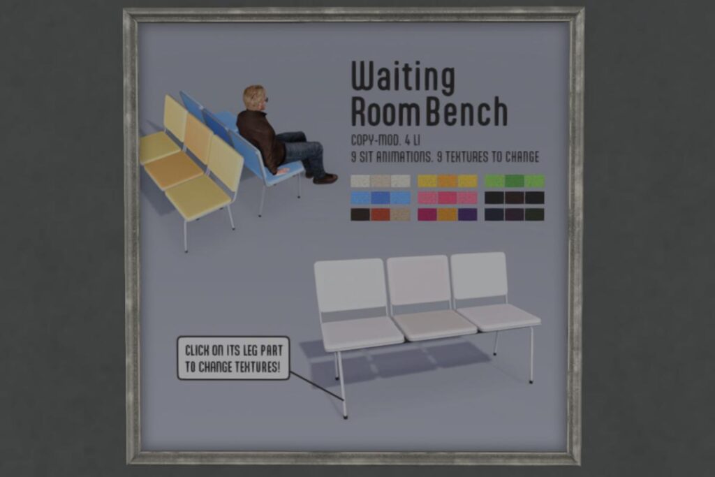 Waiting Room Bench, L$180