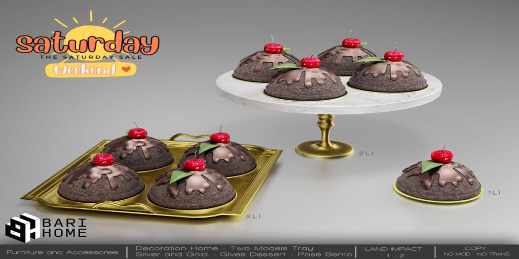 Chocolate Cherry Dessert	<a href="http://maps.secondlife.com/secondlife/Magic%20Sky/196/142/2022" target="_blank">Teleport</a>