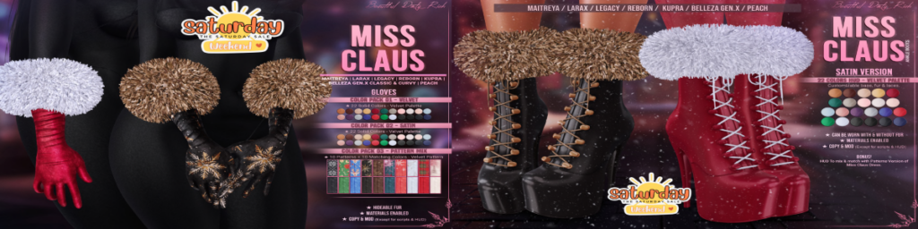 Miss Claus Gloves &amp; Boots - GenX/Inithium/Legacy/Maitreya/Peach/Reborn/+mods	&lt;a href=&quot;http://maps.secondlife.com/secondlife/Beautiful%20Dirty%20Rich/125/121/22&quot; target=&quot;_blank&quot;&gt;Teleport&lt;/a&gt;