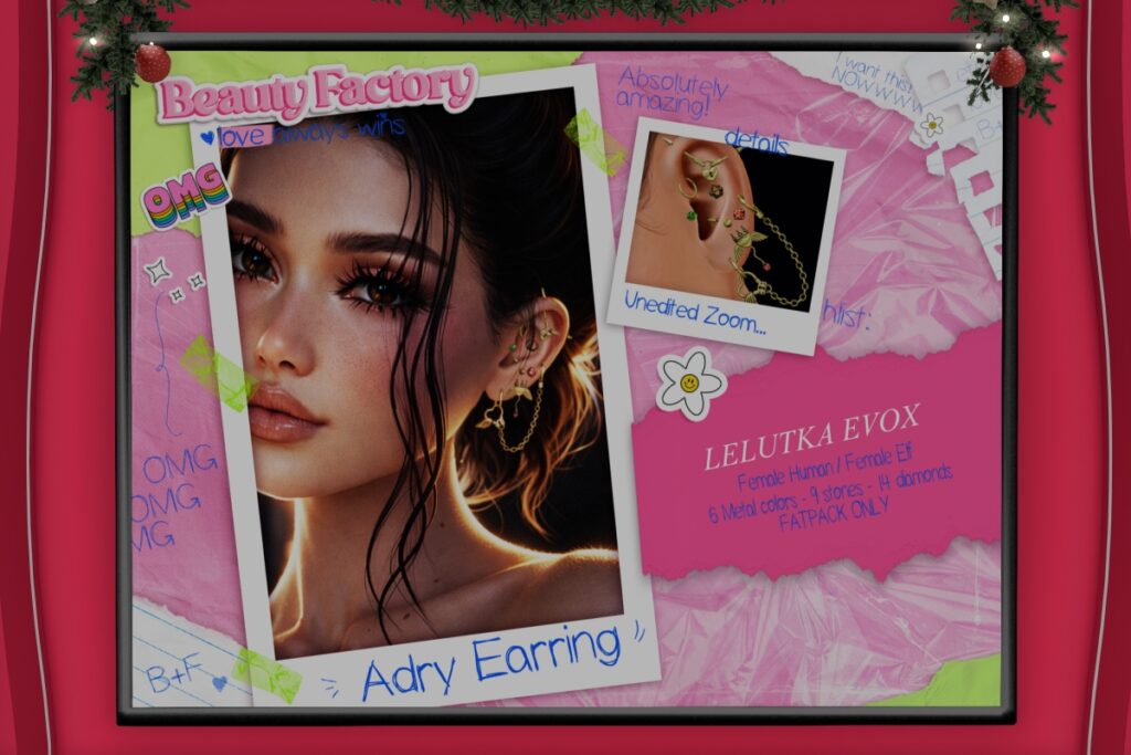 Adri Earrings - EvoX F Human+Elf, L$488 FP