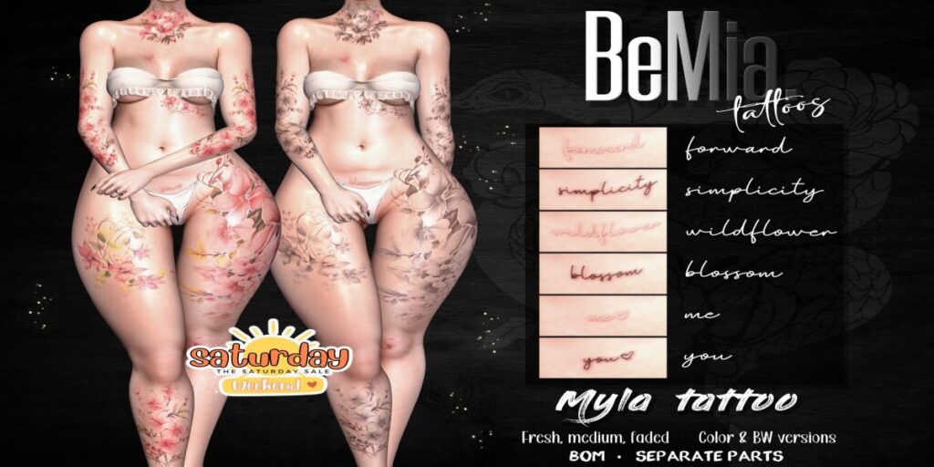 Myla Tattoo	<a href="http://maps.secondlife.com/secondlife/Rosehaven/218/121/2501" target="_blank">Teleport</a>