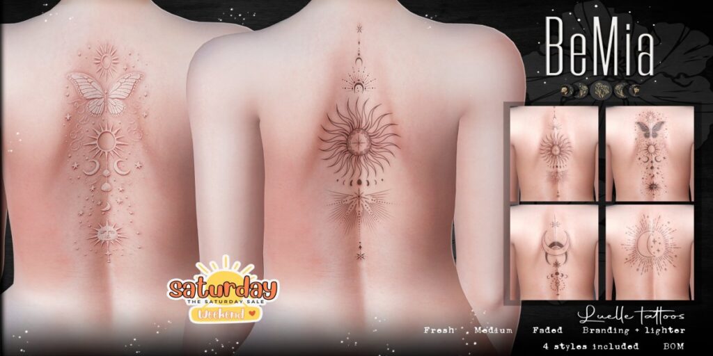 Luelle Tattoos	<a href="http://maps.secondlife.com/secondlife/Rosehaven/218/121/2501" target="_blank">Teleport</a>