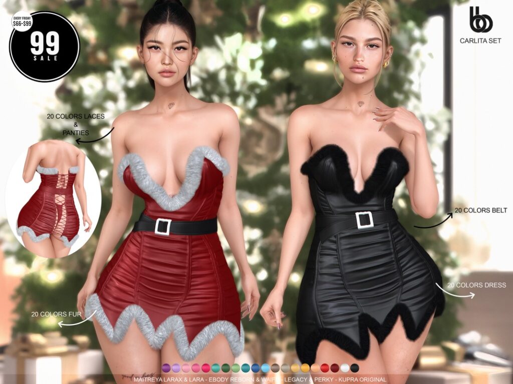 Carlita Set - Inithium/Legacy/Maitreya/Reborn/+mods	<a href="http://maps.secondlife.com/secondlife/Spiritual%20Reboot/109/197/1766" target="_blank">Teleport</a>