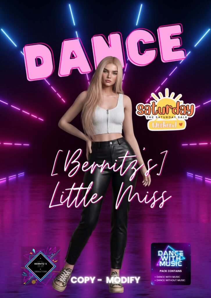 Little Miss Dance	<a href="http://maps.secondlife.com/secondlife/Gauguin/13/94/4049" target="_blank">Teleport</a>