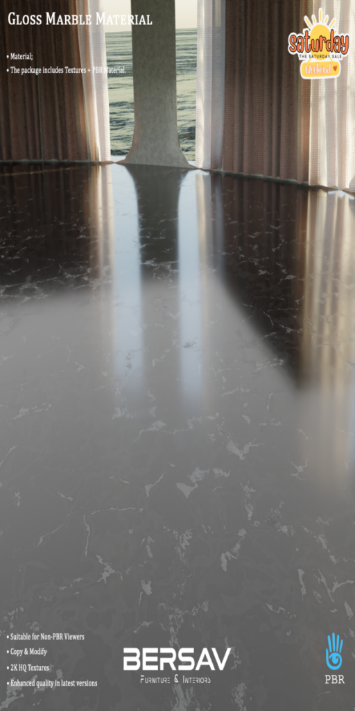 Gloss Marble Material	&lt;a href=&quot;http://maps.secondlife.com/secondlife/Abode/101/19/22&quot; target=&quot;_blank&quot;&gt;Teleport&lt;/a&gt;