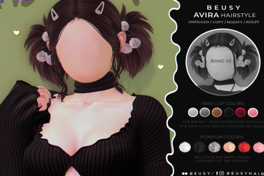 Avira Hair, L$90 each/L$399 FP