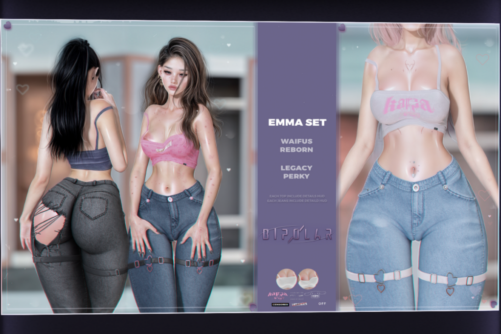 Emma Set - Legacy/Reborn/+mods, L$215-L$279 each/L$1199 each FP