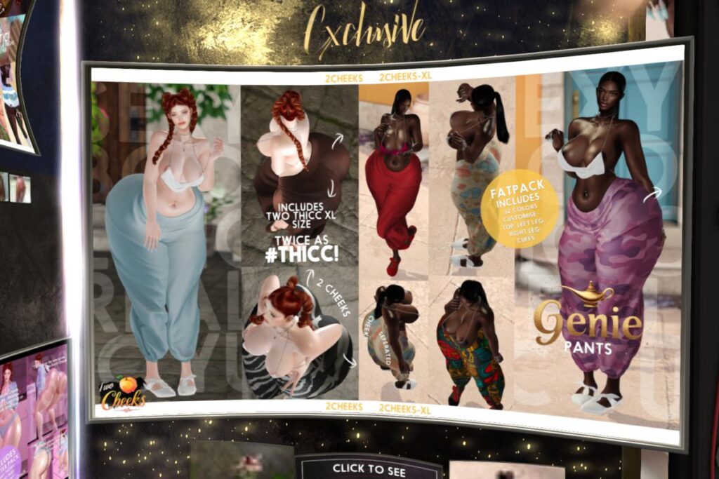 Genie Pants - demo for fits, L$475 each/L$1199 FP