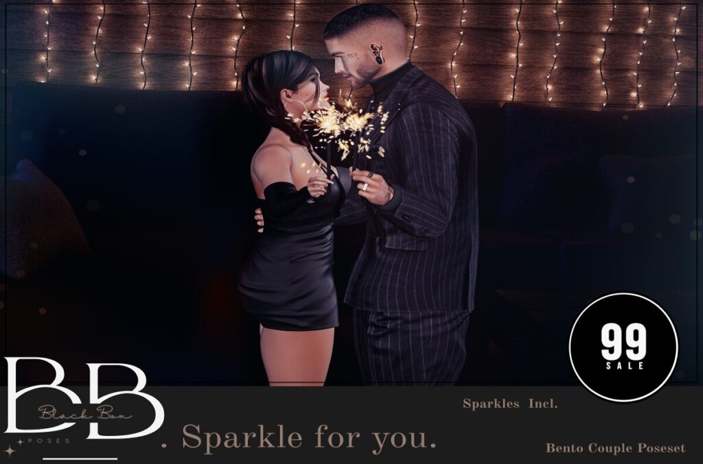 Sparkle For You Couple Pose	<a href="http://maps.secondlife.com/secondlife/FOUR%20B%20DISTRICT/123/126/28" target="_blank">Teleport</a>