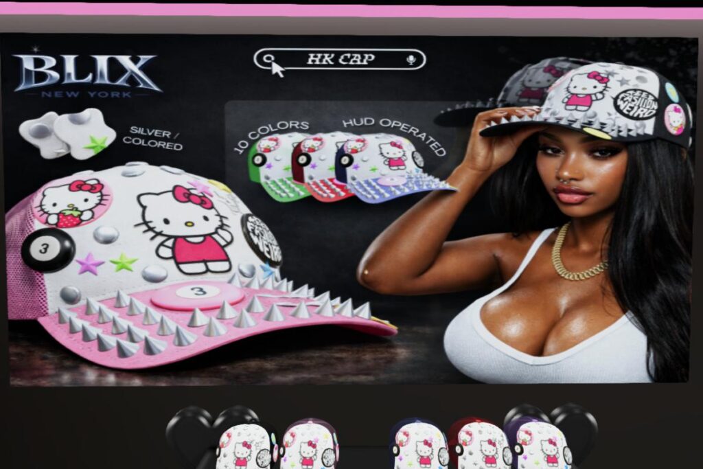 HK Cap, L$399 each/L$899 FP