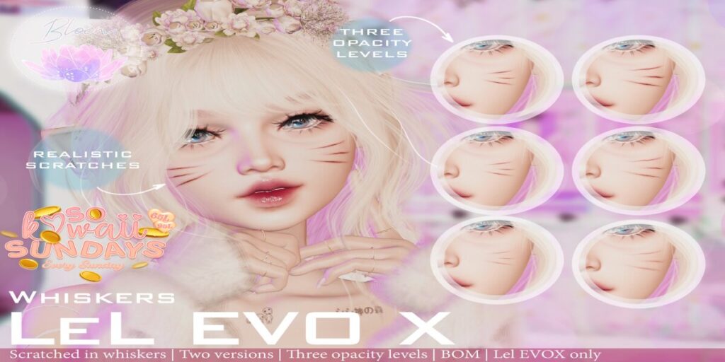 Whiskers Tattoo - EvoX	&lt;a href=&quot;https://maps.secondlife.com/secondlife/Optimal/179/17/1601&quot; target=&quot;_blank&quot;&gt;Teleport&lt;/a&gt;