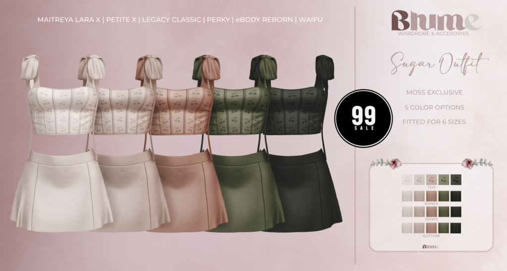 Sugar Outfit Moss - Legacy/MaitreyaX/Reborn/+mods	&lt;a href=&quot;http://maps.secondlife.com/secondlife/Bruschetta/149/41/1301&quot; target=&quot;_blank&quot;&gt;Teleport&lt;/a&gt;