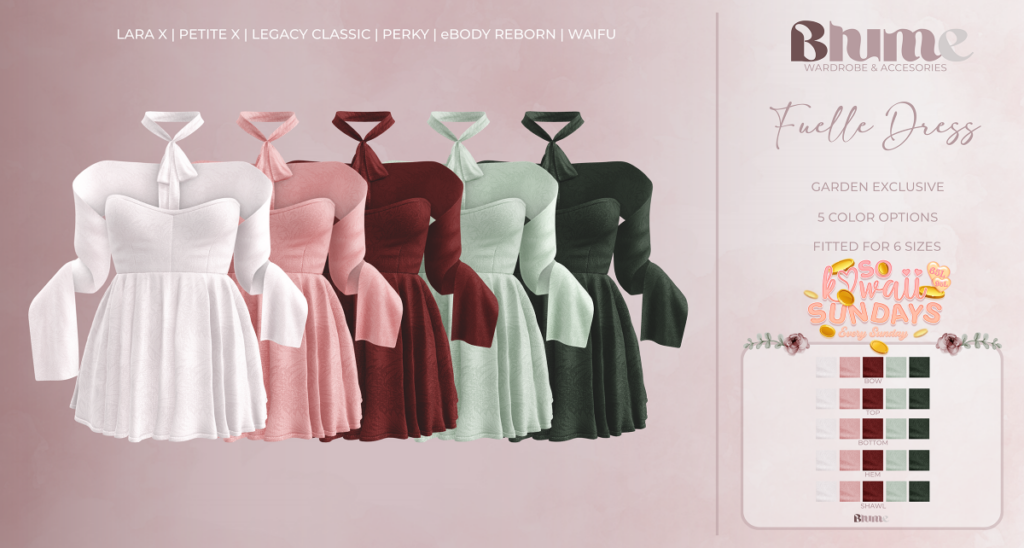 Fuelle Dress Garden - Legacy/MaitreyaX/Reborn/+mods	&lt;a href=&quot;http://maps.secondlife.com/secondlife/Bruschetta/149/46/1301&quot; target=&quot;_blank&quot;&gt;Teleport&lt;/a&gt;