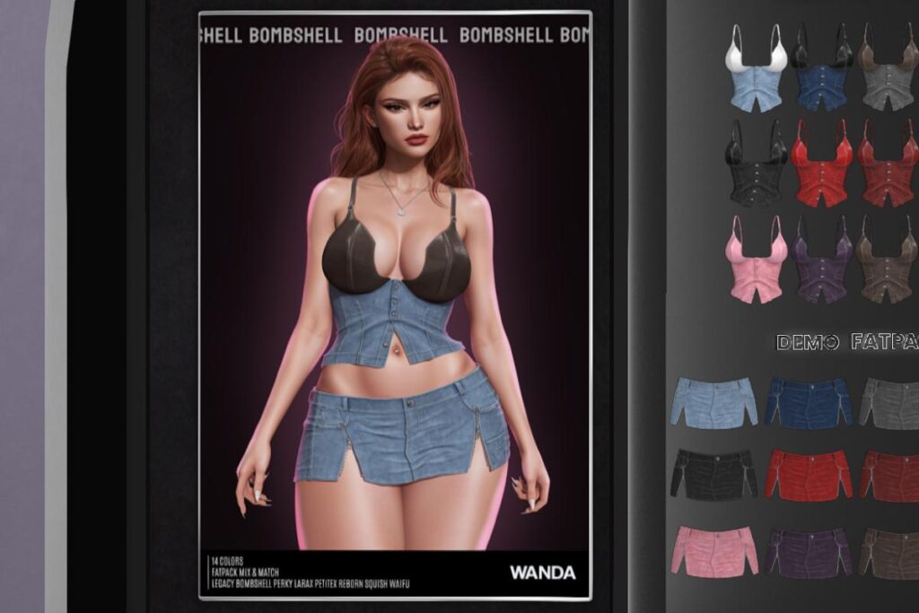 Wanda Top and Skirt - Legacy/MaitreyaX/Reborn/+mods, L$290 each/L$1290 each FP/L$1990 MP