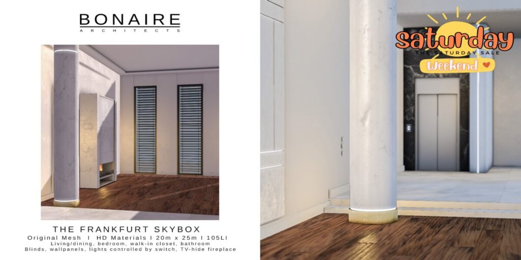 The Frankfurt Skybox	&lt;a href=&quot;http://maps.secondlife.com/secondlife/Pure%20Souls/21/128/2017&quot; target=&quot;_blank&quot;&gt;Teleport&lt;/a&gt;