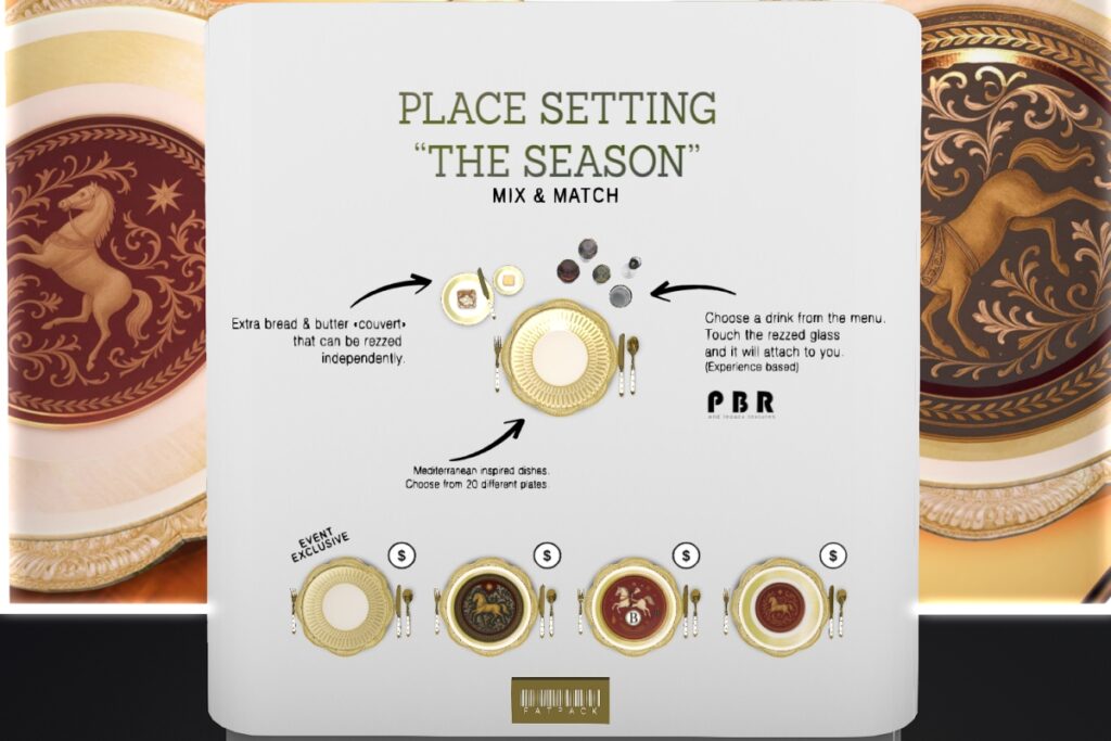 Place Setting &quot;The Season&quot;, L$450 each/L$1390 FP