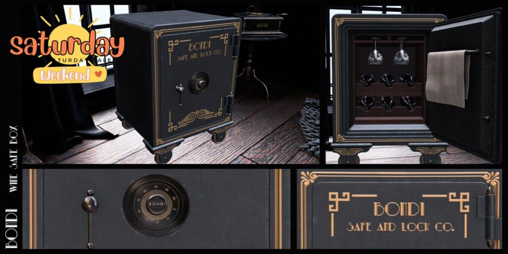 Wine Safe Box	&lt;a href=&quot;http://maps.secondlife.com/secondlife/Daydreaming/19/66/22&quot; target=&quot;_blank&quot;&gt;Teleport&lt;/a&gt;