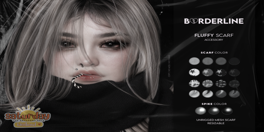 Fluffy Scarf	&lt;a href=&quot;http://maps.secondlife.com/secondlife/Deadlands/144/122/55&quot; target=&quot;_blank&quot;&gt;Teleport&lt;/a&gt;