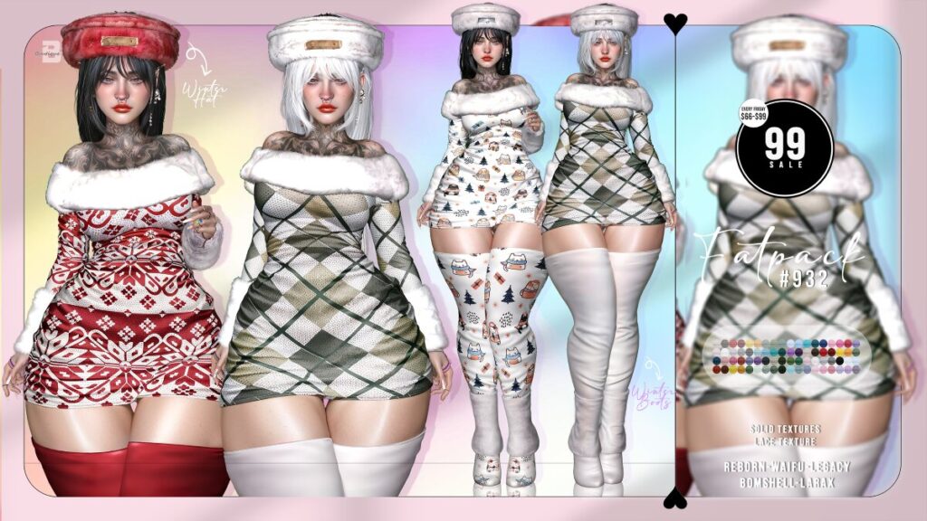 Outfit #932 - Legacy/MaitreyaX/Reborn/+mods	<a href="https://maps.secondlife.com/secondlife/Woodland%20Realm/219/96/23" target="_blank">Teleport</a>