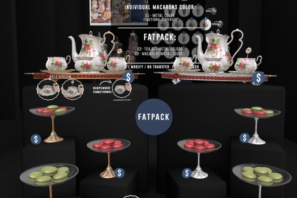 Holly Tea Set, L$79-L$89 each/L$389 FP