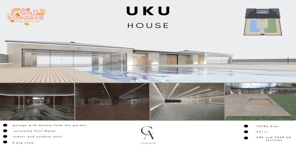 Uku House	<a href="http://maps.secondlife.com/secondlife/Canarun/242/130/24" target="_blank">Teleport</a>