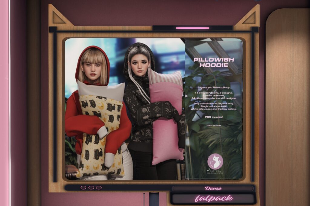 Pillowish Hoodie - Legacy/Reborn, L$349 each/L$1119 FP