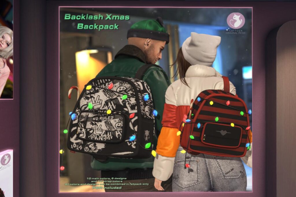 Backlash Xmas Backpack, L$90 each/L$599 FP
