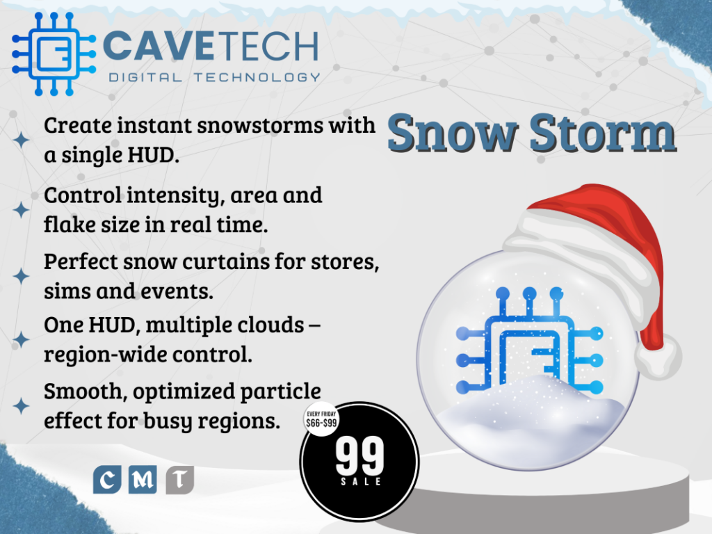 Snow Storm HUD	&lt;a href=&quot;http://maps.secondlife.com/secondlife/Bekkers/85/98/1505&quot; target=&quot;_blank&quot;&gt;Teleport&lt;/a&gt;