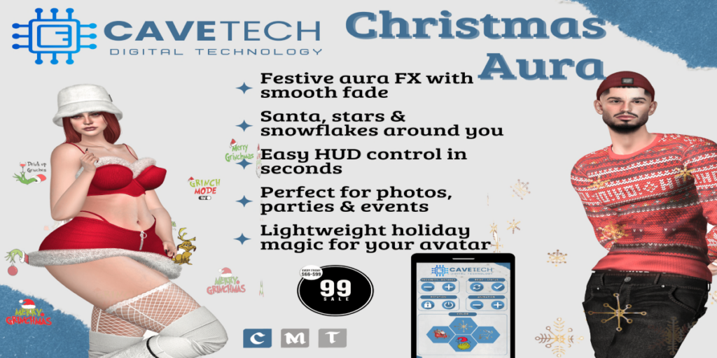 Christmas Aura	<a href="http://maps.secondlife.com/secondlife/Bekkers/85/98/1505" target="_blank">Teleport</a>