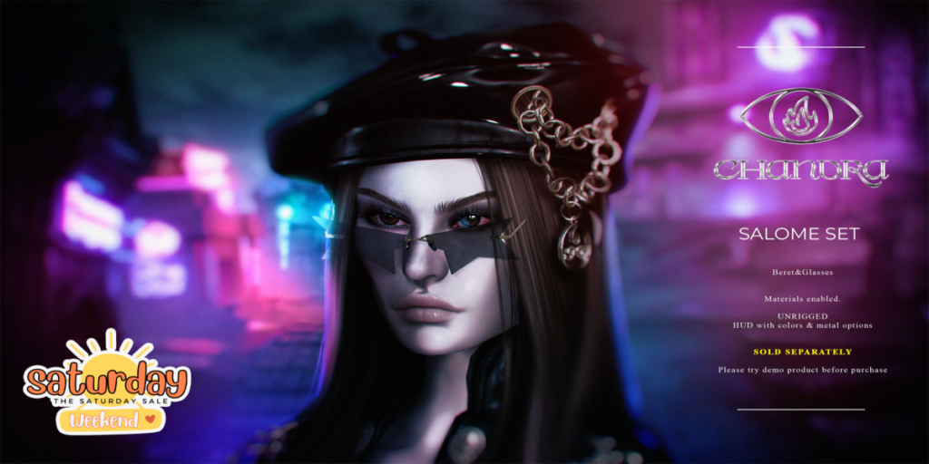 Salome Beret &amp; Glasses	&lt;a href=&quot;http://maps.secondlife.com/secondlife/Hell%20Fire/61/64/502&quot; target=&quot;_blank&quot;&gt;Teleport&lt;/a&gt;