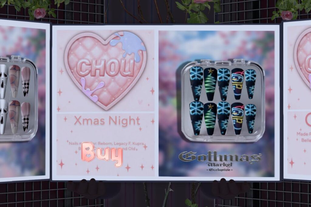 Xmas Night Nails - see ad for fits, L$399