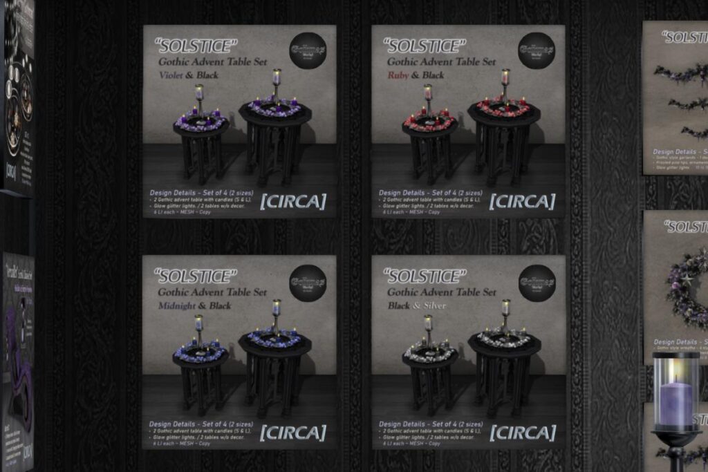 Solstice Gothic Advent Table Set, L$225