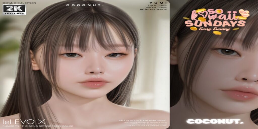 Yumi Skin - EvoX	<a href="http://maps.secondlife.com/secondlife/Prince%20Island/159/219/801" target="_blank">Teleport</a>