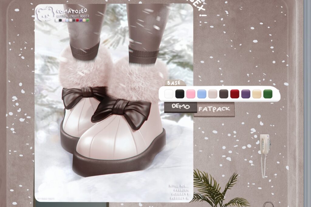 Cotton Frost Boots - Legacy M+F/Reborn, L$250 each/L$1200 FP