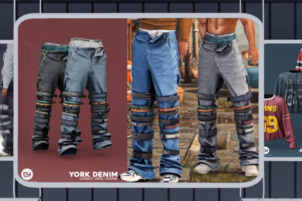 York Denim - Gianni/Jake/Legacy, L$349 each/L$1399 FP